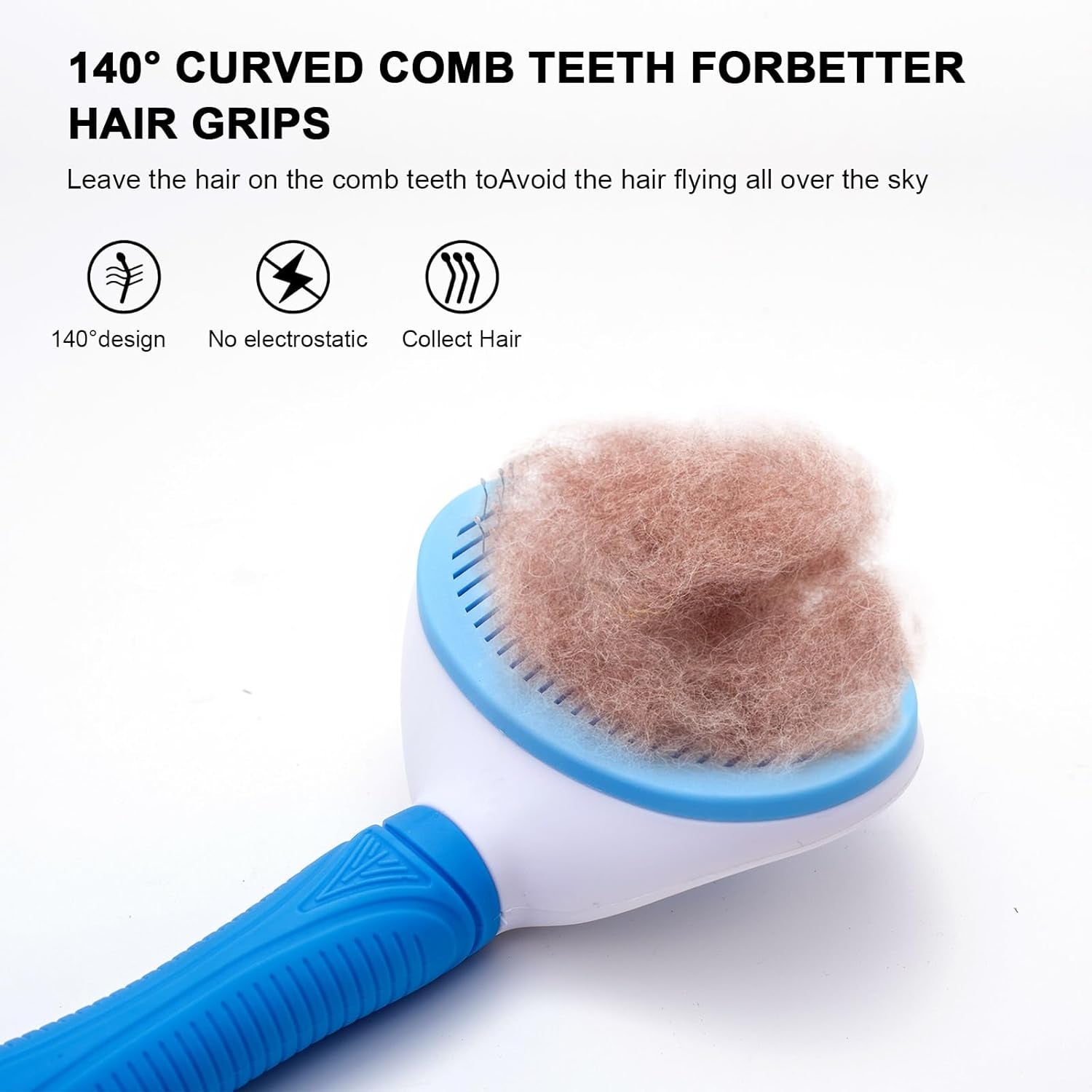 Self Cleaning Slicker Brush for Pet Grooming - Removes Loose Undercoat and Sheds, Suitable for Long and Short Hair Cats and Dogs, with Massaging Bristles